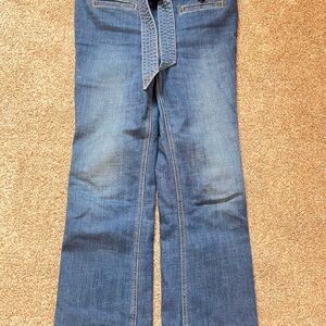 Pilcro and the Letterpress by Anthropologie high rise cropped flare belted jeans